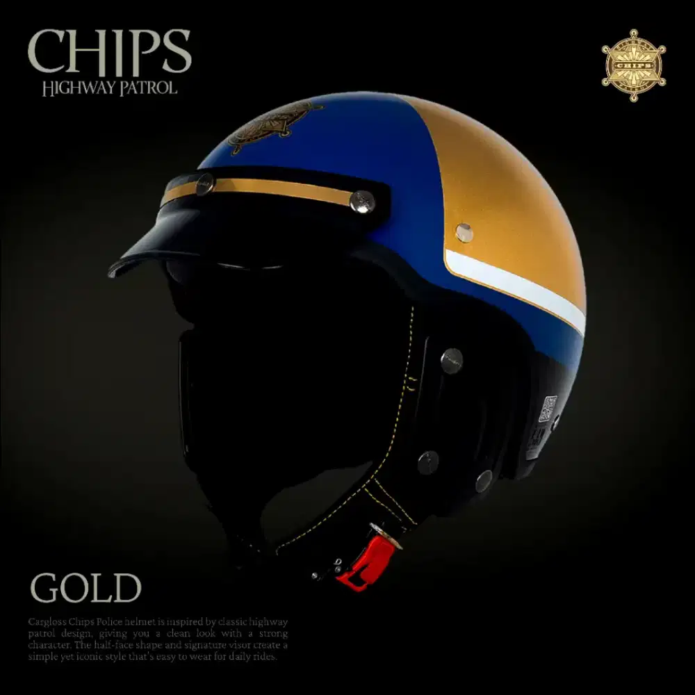 Helm Cargloss Highway Patrol ala CHIPS Gold L