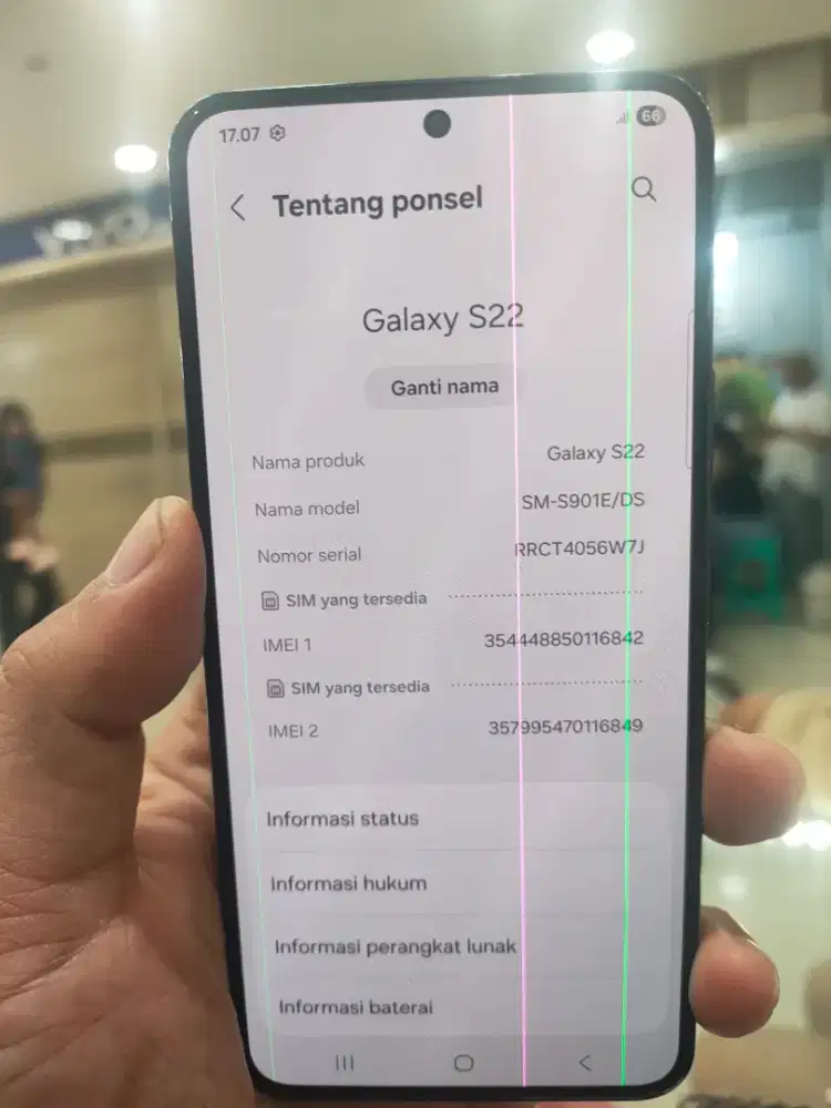 Samsung S22 256gb lengkap minus lcd 3 ngegaris  yg lain aman