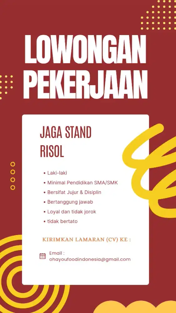 Lowongan jaga stand