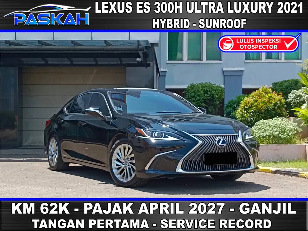 LEXUS ES300h ULTRA LUXURY 2021 HYBRID Bunga=4% KM=65K PAJAK=APRIL-2027