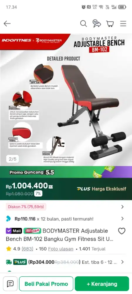 Adjustable bench Body Master