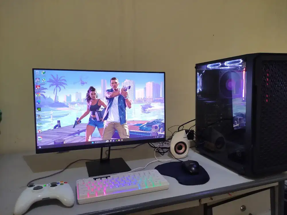 PC GAMING FULLSET RTX 4060 RYZEN 5 5600 SSD NVME 256GB RAM 16GB DDR4