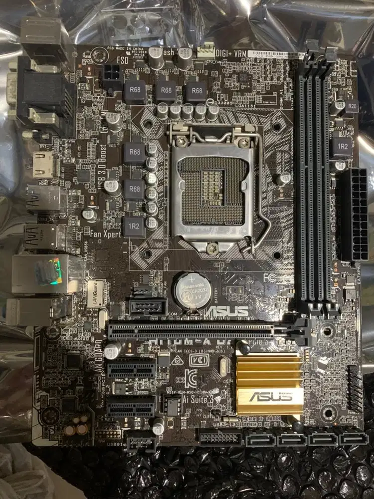 Motherboard asus h110m-a  lga 1151 termasuk backplate