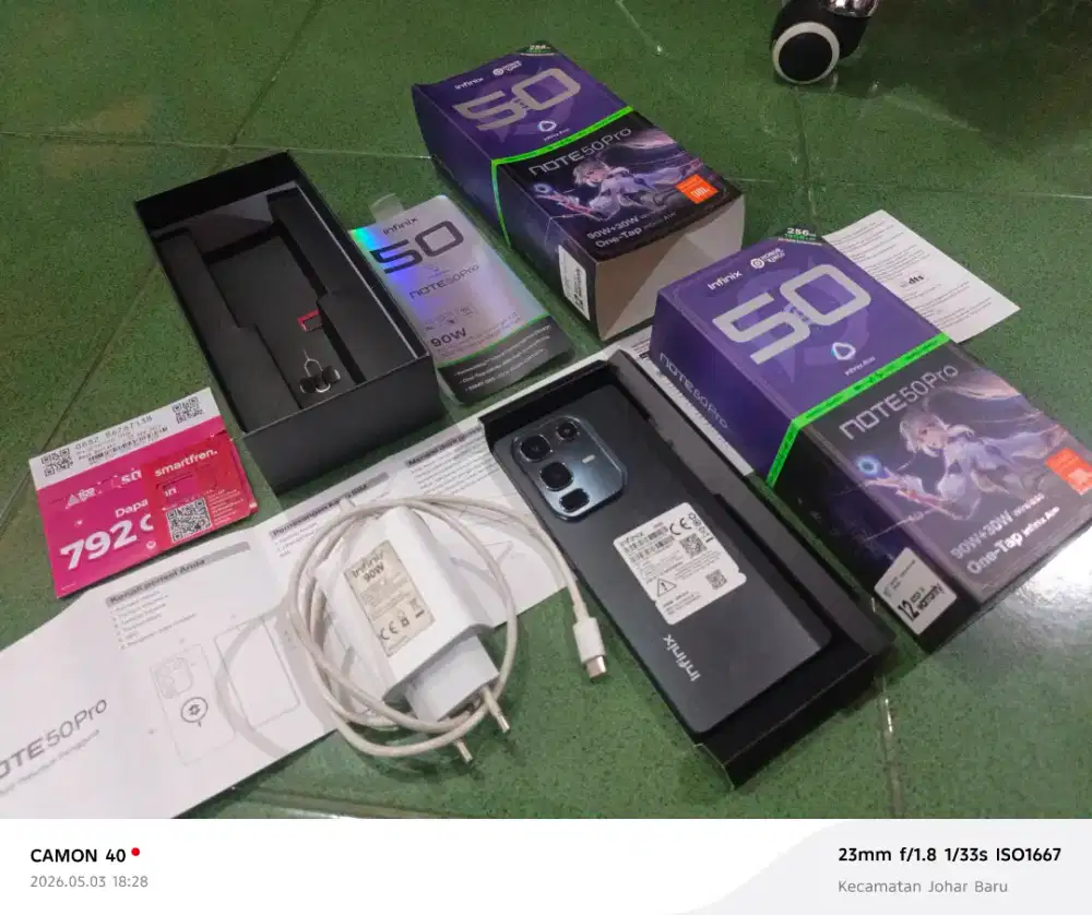Infinix note 50 pro 8/256 shadow black garansi panjang