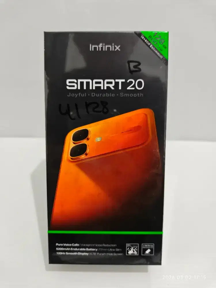 Infinix smart20 4G 4/128 Gb Newsegelfresh Garansi Resmi 1 Th bs tT/BT