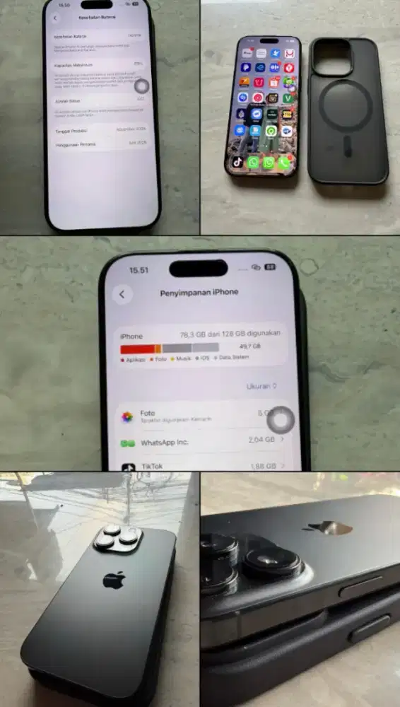 Iphone 16 pro hitam 128GB