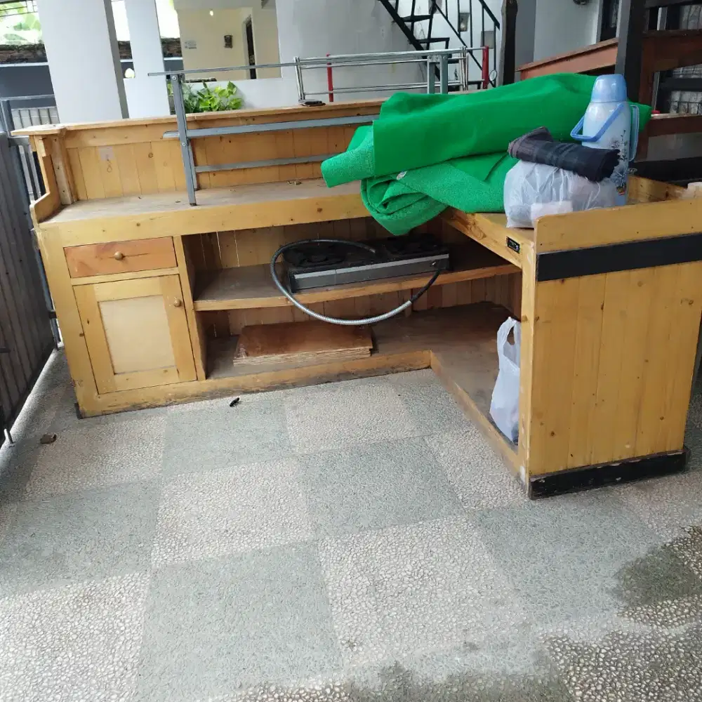 JUAL MURAH MEJA BAR KAFE WARKOP LETTER L