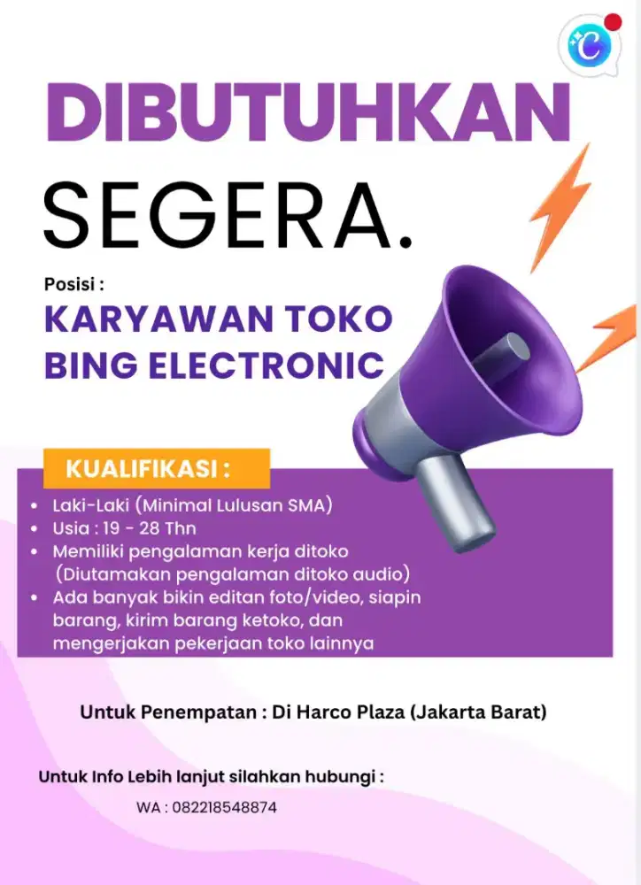 Karyawan Toko Electronic