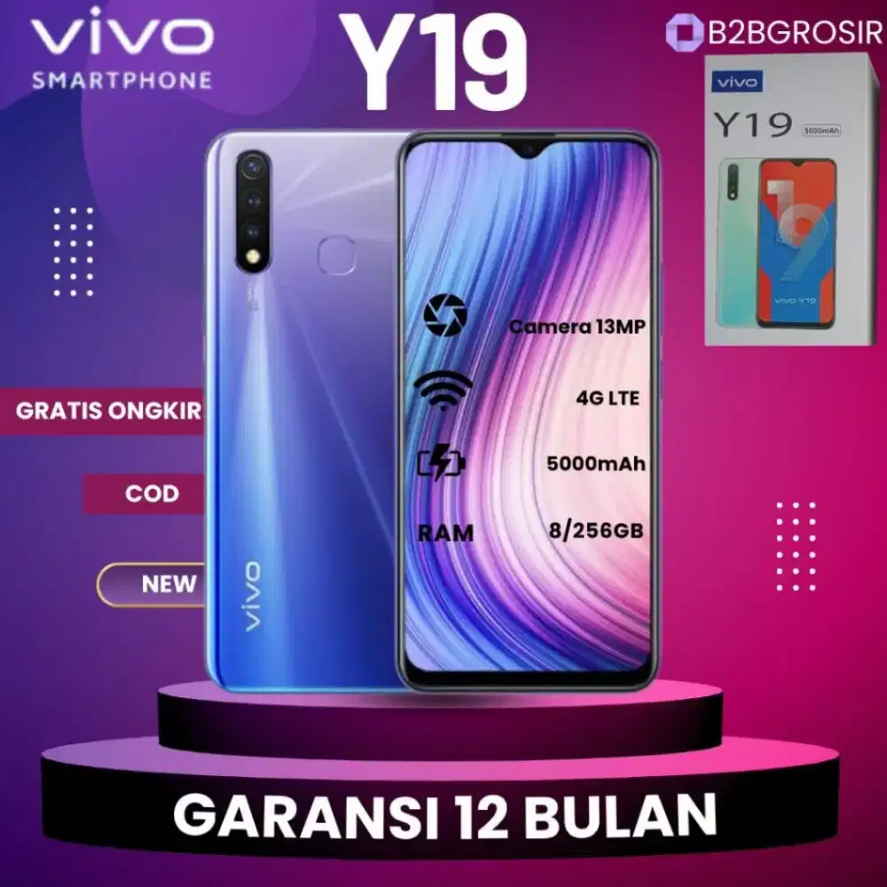 [MP] VIVO Y19 HP Murah Cuci Gudang Smartphone RAM 8GB+256GB 6.53