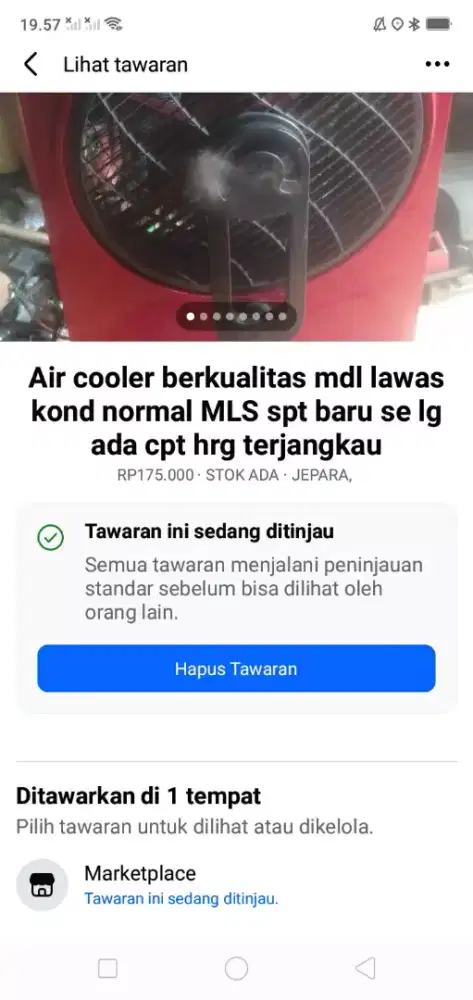 Air cooler berkualitas mdl lawas kond normal spt baru hrg murah sj cpt