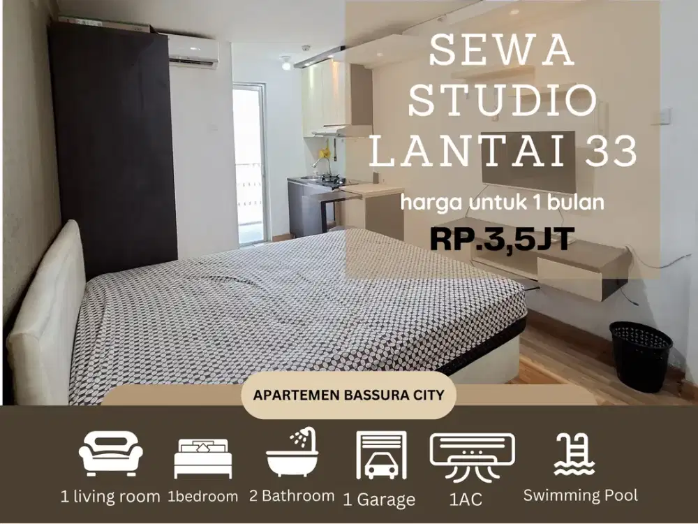 sewa studio full furnish bulanan apartemen bassura city