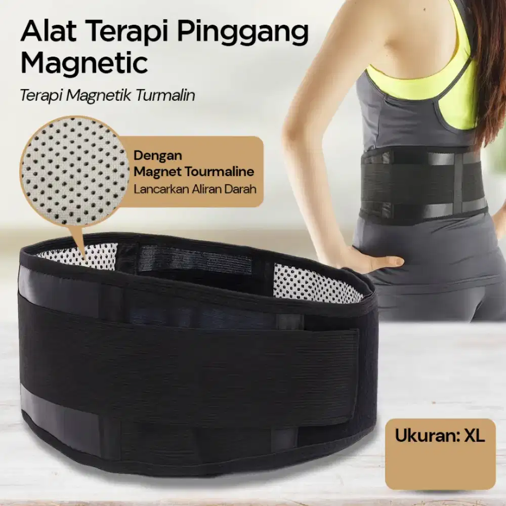 TaffOmicron Alat Terapi Pinggang Magnetic Tourmaline Nylon