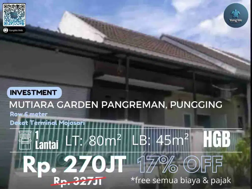 Jual Rumah Mutiara Garden Pangreman Pungging Mojokerto