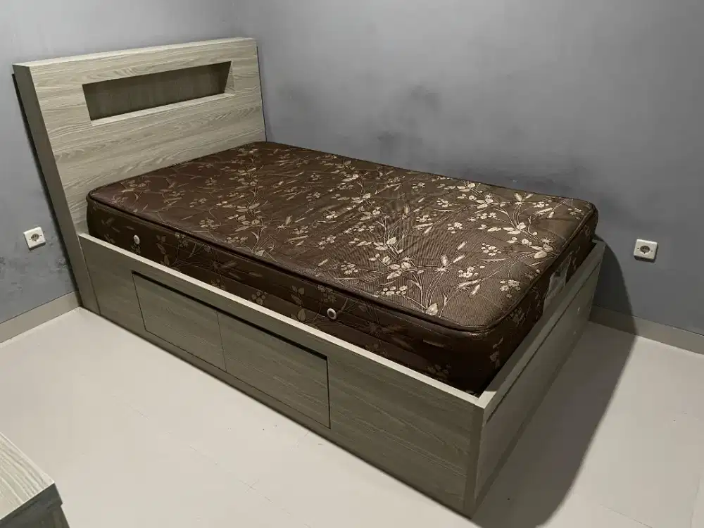 Dipan laci 3, set kasur spring bed  120 x 200