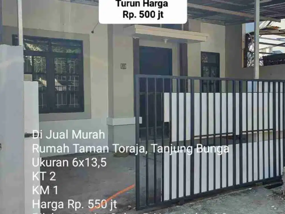 Di Jual Murah Rumah Taman Toraja, Tanjung Bunga