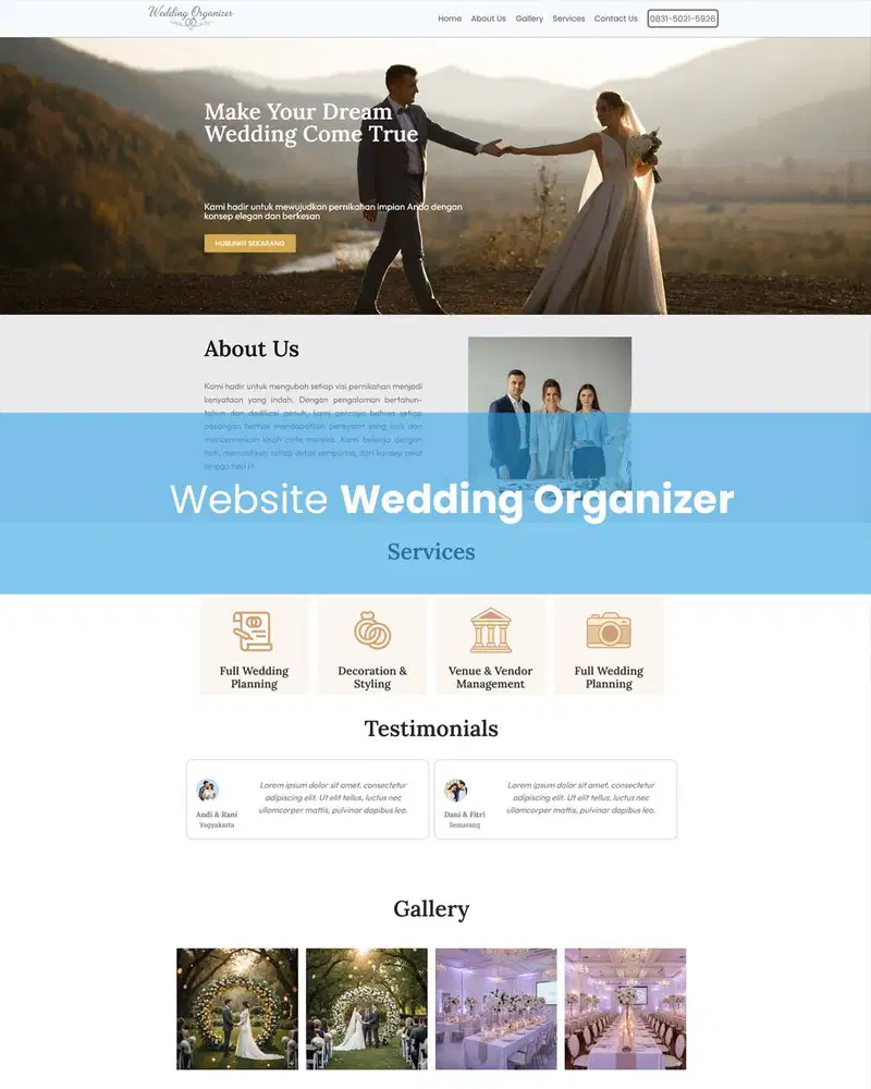 Paket Website Wedding Organizer Langsung Online Gratis Domain com