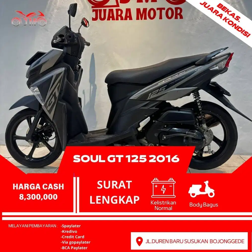 YAMAHA SOUL GT 125 TAHUN 2016 PAJAK AKTIF MESIN HALUS SIAP PAKE