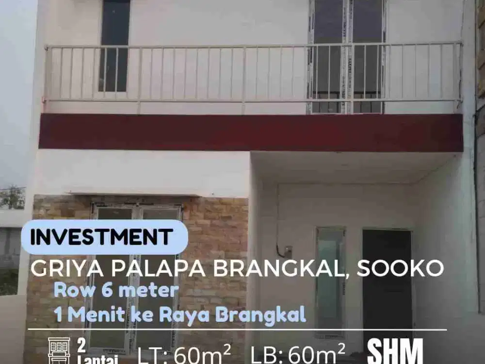 Jual Rumah 2 Lantai Griya Palapa Brangkal  Sooko Mojokerto