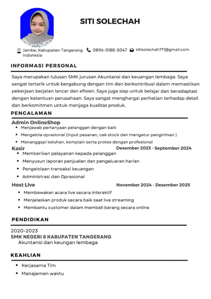 CARI PEKERJAAN HOST LIVE
