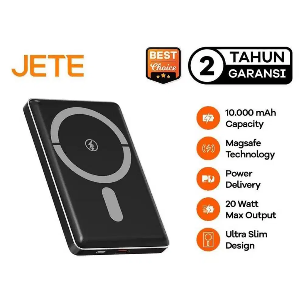 JETE powerBank A12 Wireless Magnetic 10000 mAh 20W fast charging USB C