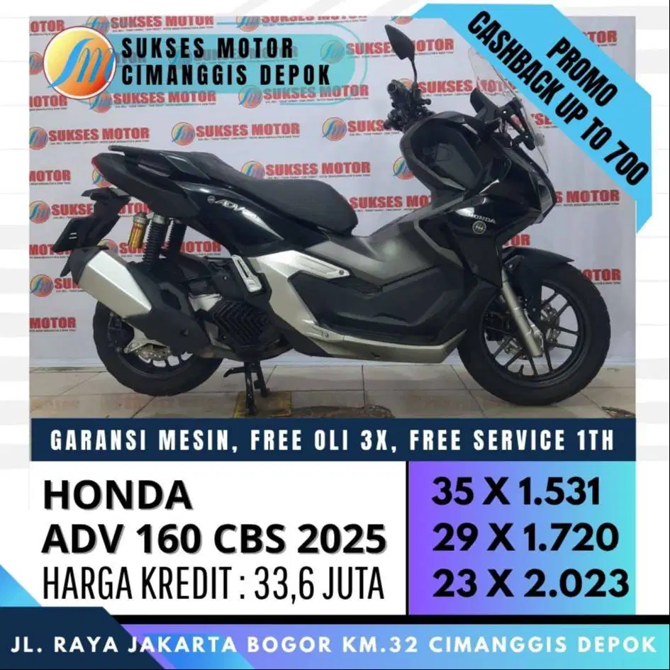 NEW ADV 160 CBS 2025 TERMURAH KM LOW CASH KREDIT CC BISA SUKSES MOTOR