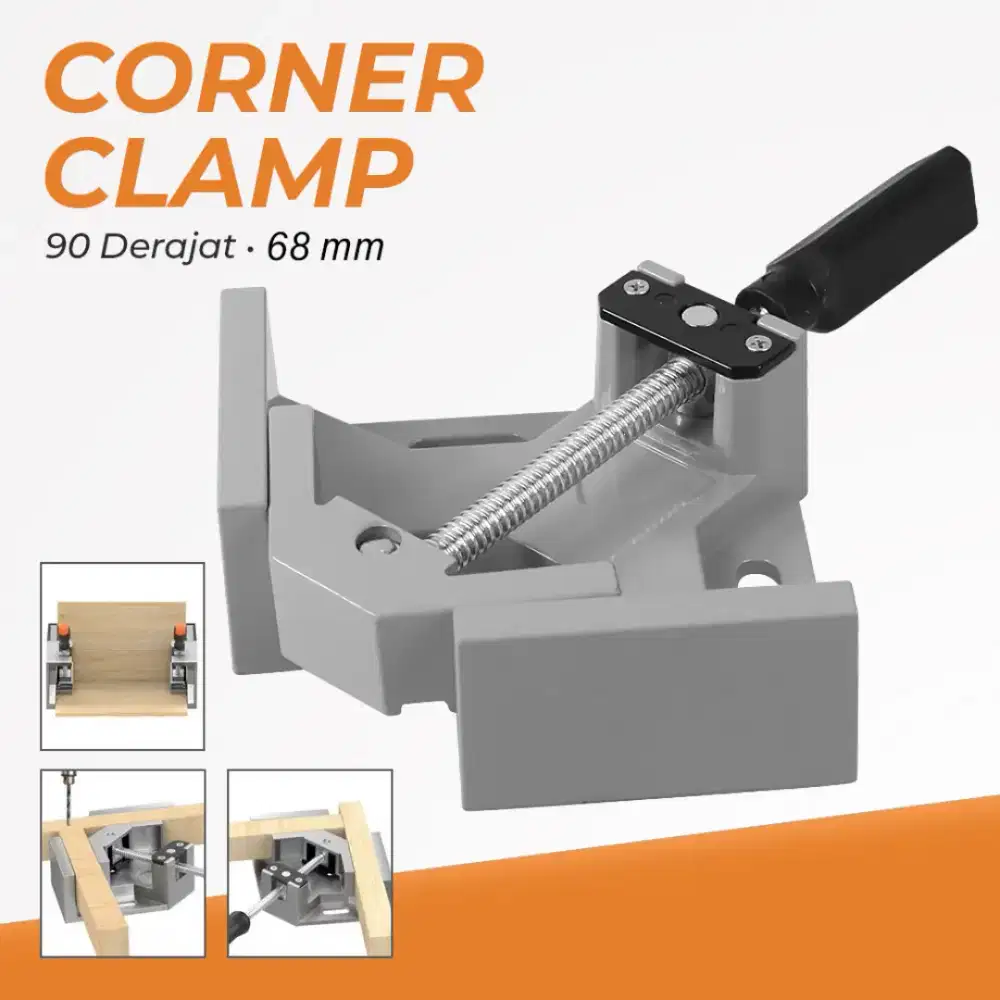 Corner Clamp Penjepit Frame Kaca Kayu Angle 90 Derajat 68mm