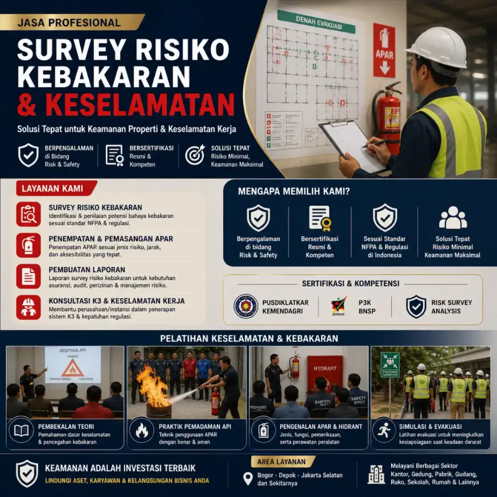 Jasa Konsultan Safety & Survey Risiko Kebakaran | APAR & Pelatihan K3