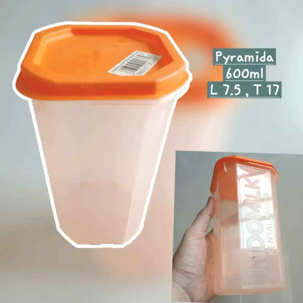 Toples plastik Pyramida 600ml, bekas