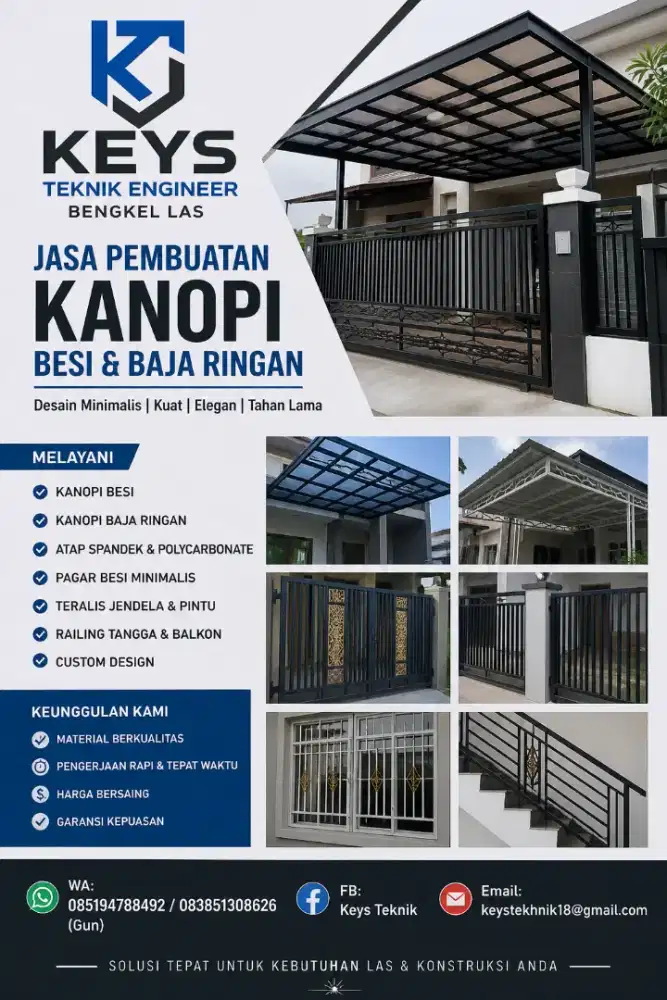 Jasa Pembuatan Kanopi Besi&Baja Ringan