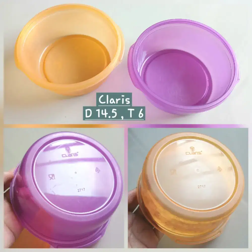 Mangkuk bowl tempat makan Claris 2717 600ml tanpa tutup, bekas