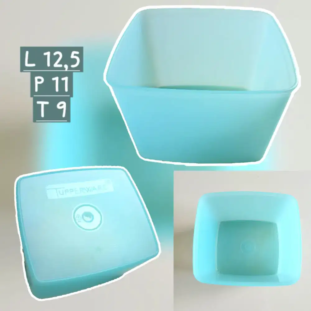 Base wadah Tupperware medium, bekas