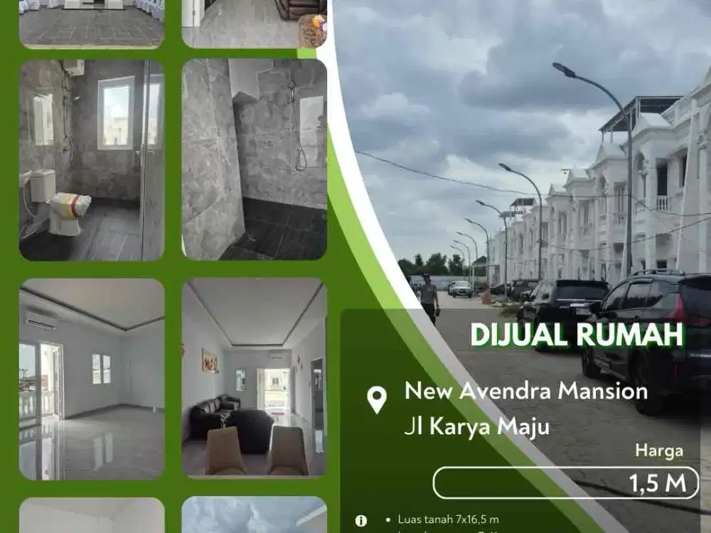 Dijual Rumah Baru Daerah Karya Maju Pekanbaru New Avendra Mansion!