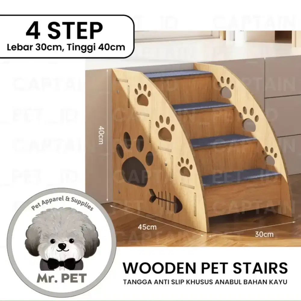 TANGGA ANJING KUCING WOODEN PET STAIRS TANGGA PIJAK HEWAN PELIHARAAN