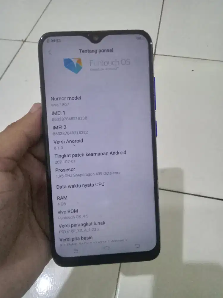 Vivo y95 4/32 ( Resmi)