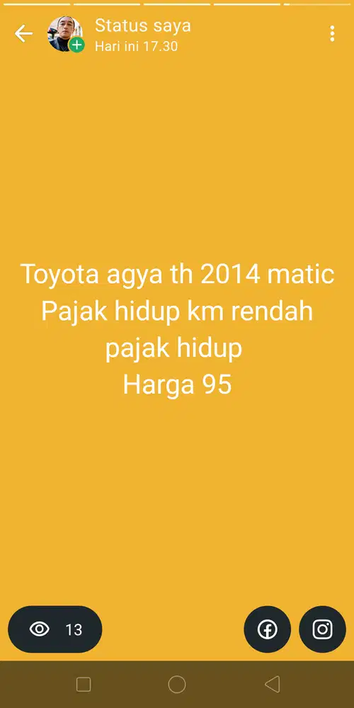 Dijual mobil agya matic 2014