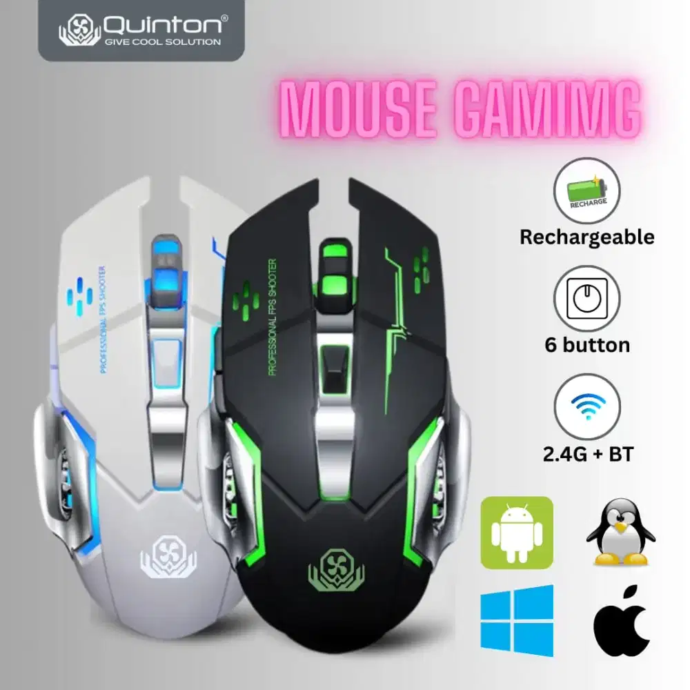 Mouse wireless gaming merk Quinton