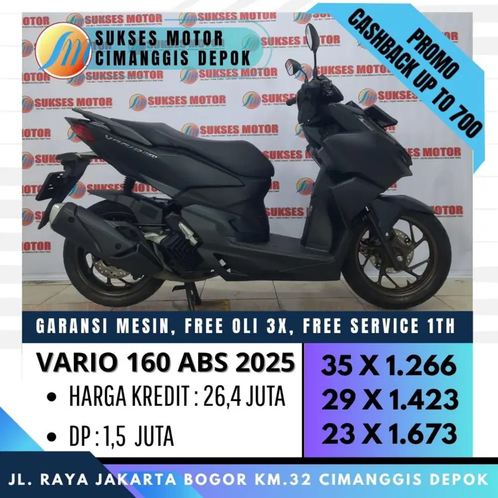 VARIO 160 ABS 2025 KM LOW REMOT UTUH 2 KREDIT DP CICILAN RINGAN