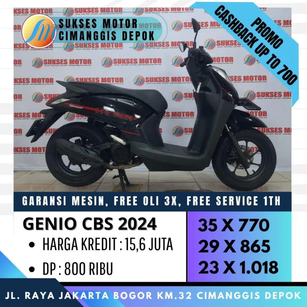 GENIO CBS 2024 MULUS UNIT BERGARANSI KREDIT DP 800 [SUKSES MOTOR]