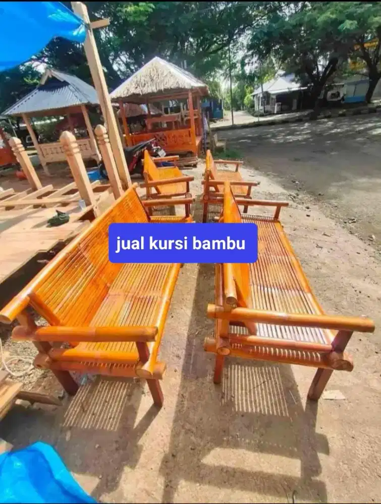 Jual kursi bambu tangga lipat tirai gulung dan laen2