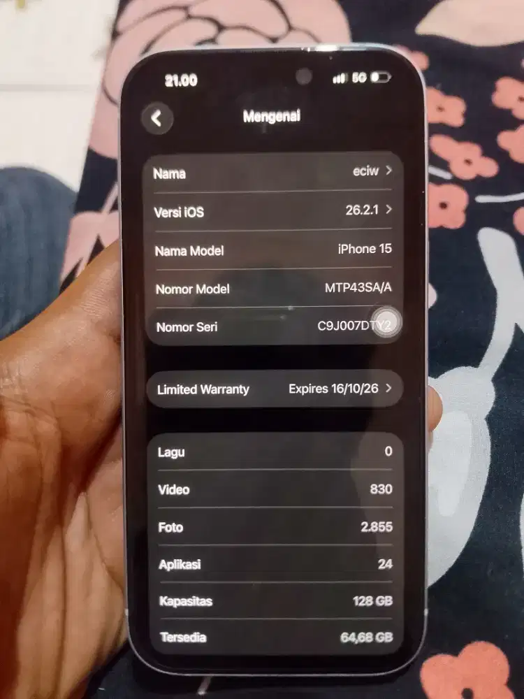 Iphone 15 128gb garansi on resmi