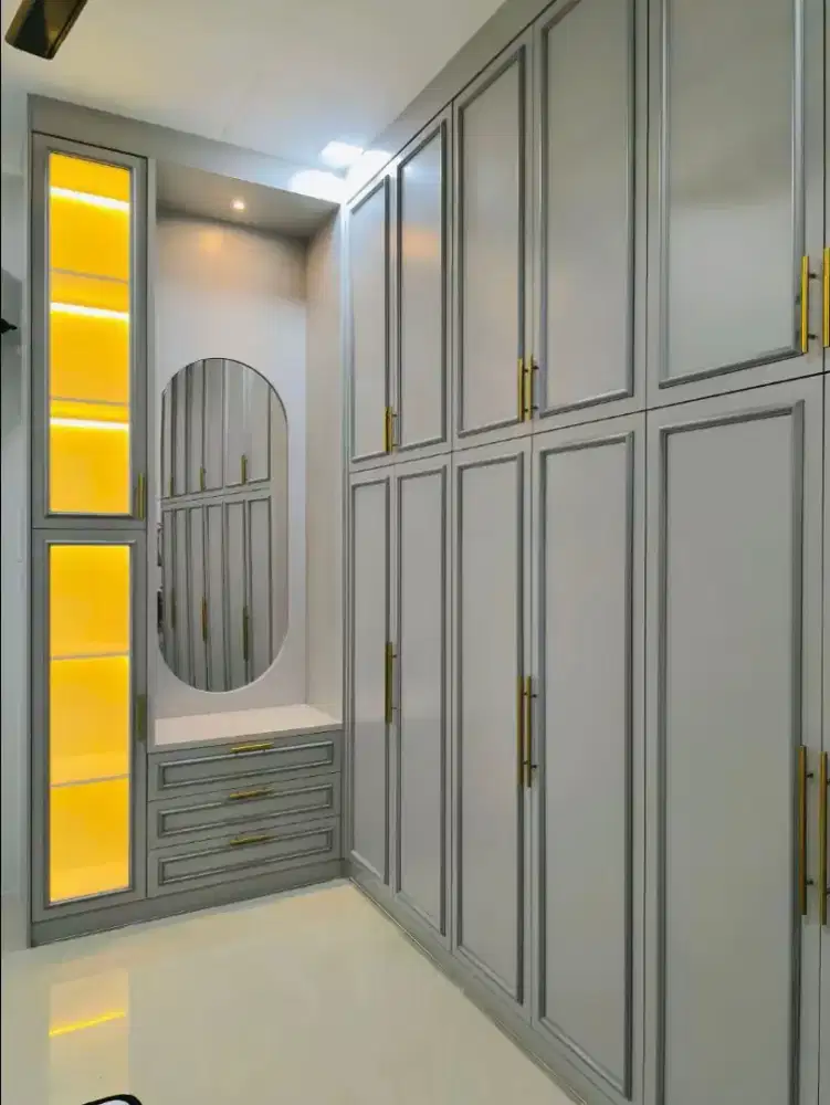 interior desain kitchen set kamar set wardrobe lemari backdrop tv