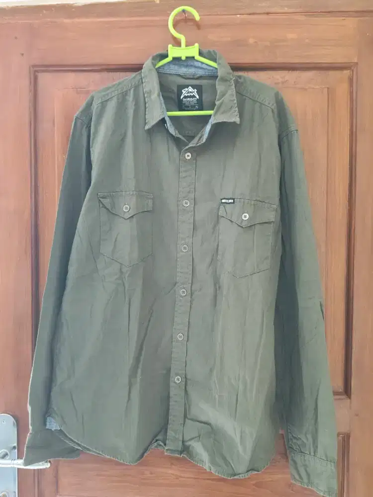 Kemeja Sharks cowok two pockets
