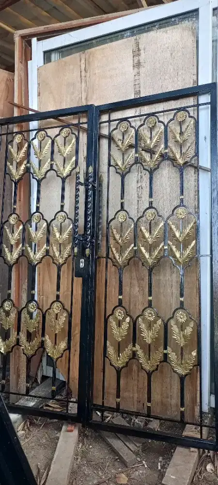 Pintu besi utama model kupu /Double
