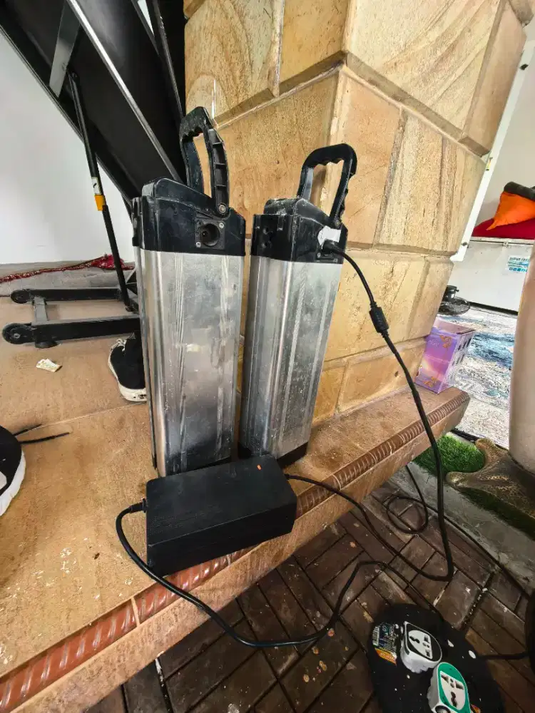 Dijual Borongan 2 Batre Sepeda Listrik Selis IOI Plus Kunci & Charger