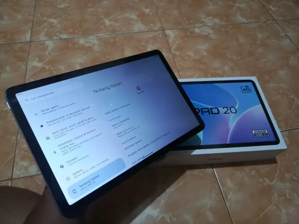 Infinix xpad 20 4G RAM 8+8/256 fullset like new