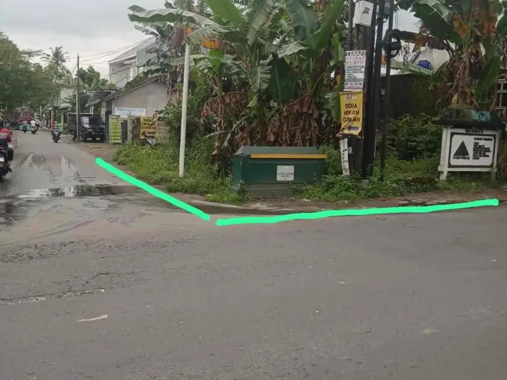 Dijual Tanah Kosong 2 muka di Tepi jl Kebon Agung.