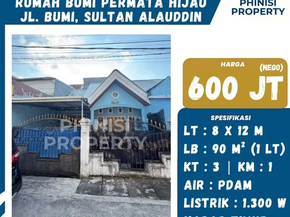 Rumah Harga Murah di Bumi Permata Hijau Jalan Sultan Alauddin