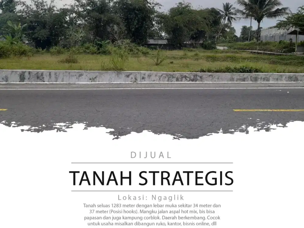 Dijual Tanah Strategis Di Bimomartani Ngemplak, Cocok Untuk Hunian & Usaha