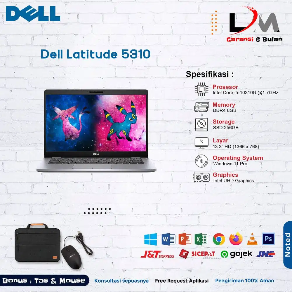 Dell Latitude 5310 Intel Core i5-10310U Ram 8GB SSD 256GB Bergaransi