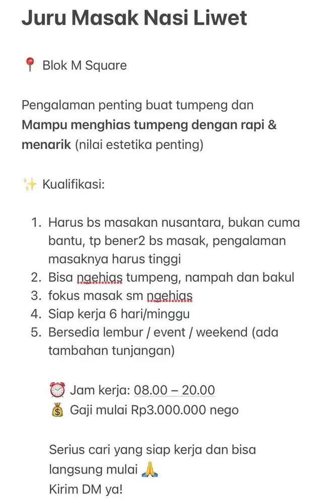 Juru Masak Nasi Liwet dan hias tumpeng